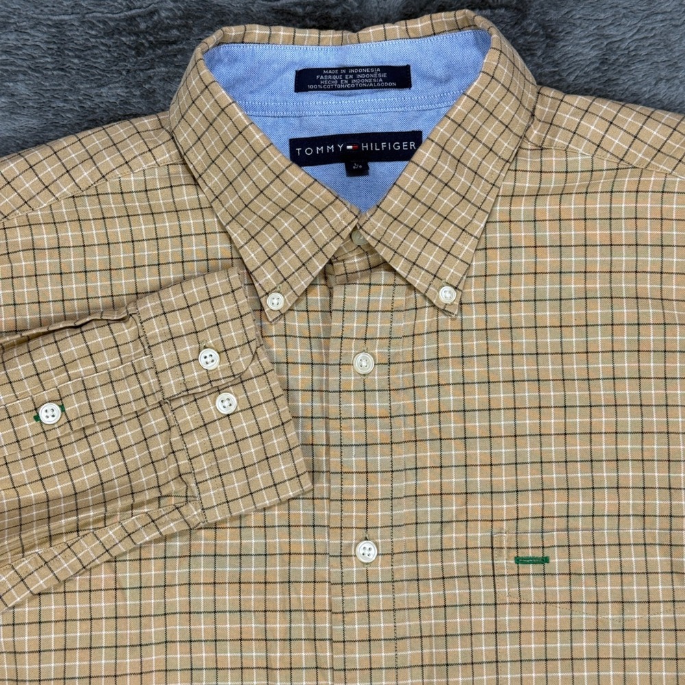 Tommy Hilfiger Tan Plaid Button-Down Shirt